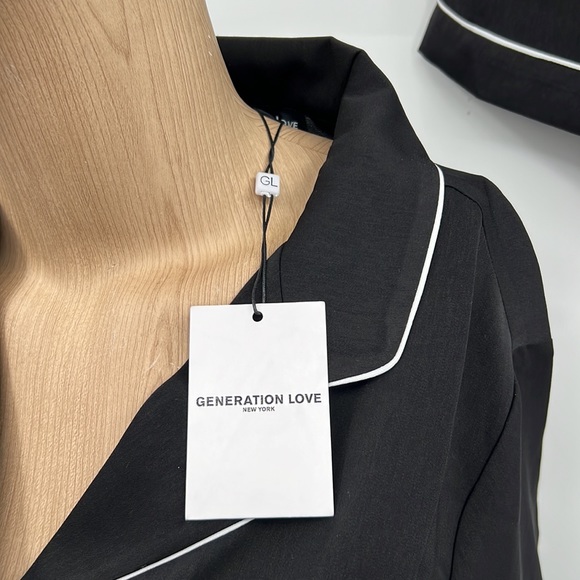 🆕Generation Love Lenox Black White Pajama Set Shorts Pockets Lounge Sleepwear - Picture 8 of 16